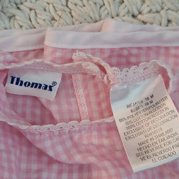 BEAUTIFUL SUMMER 18 MONTHS DRESS / HAT PINK WHITE - Picture 16 of 16